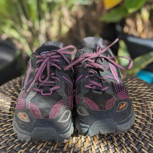 ALTRA Lone Peak 3.5 Womens 9.5 Black Purple Running Hiking Gaiter Trap EUC